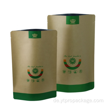 Biologisch abbaubarer Kraftpapier-Reißverschluss Recycling-Reißverschluss-Versiegelungsbeutel